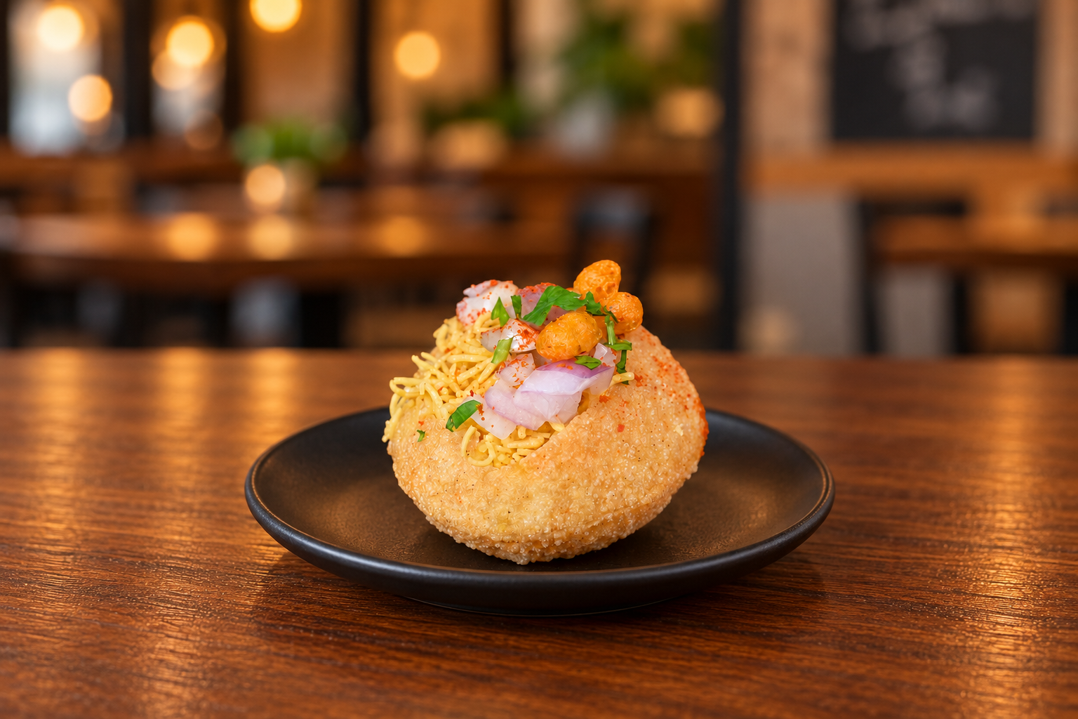 Modern Indian street food café interior